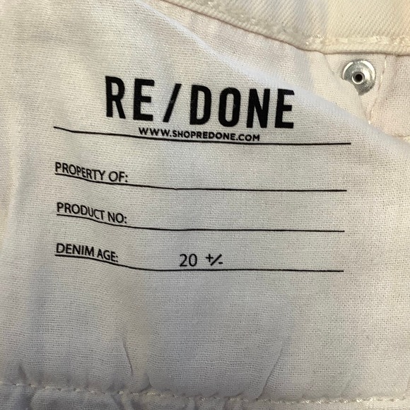 NEW RE/DONE Size 26 70s High Rise Skinny Boot Cut Vintage White Jeans $295 I10-7 - Picture 8 of 10